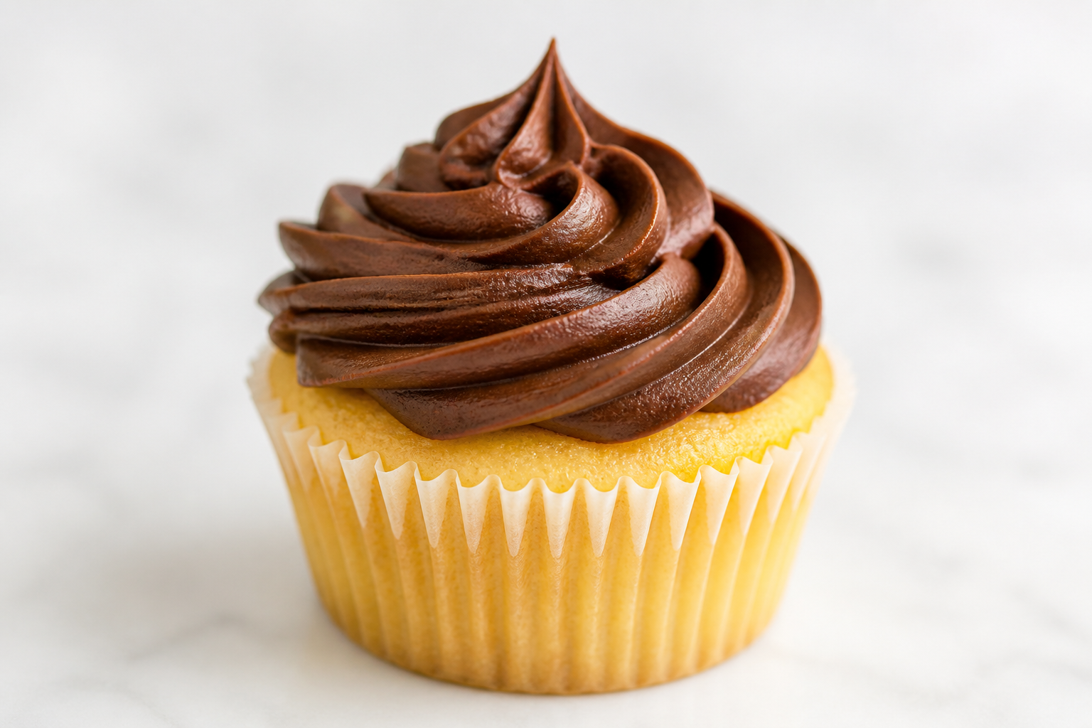 Classic Yellow cupcake with chocolate frosting
